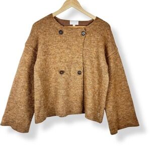 J Crew Collection Wool Alpaca Sweater Jacket Womens Size Medium Chunky Cardigan